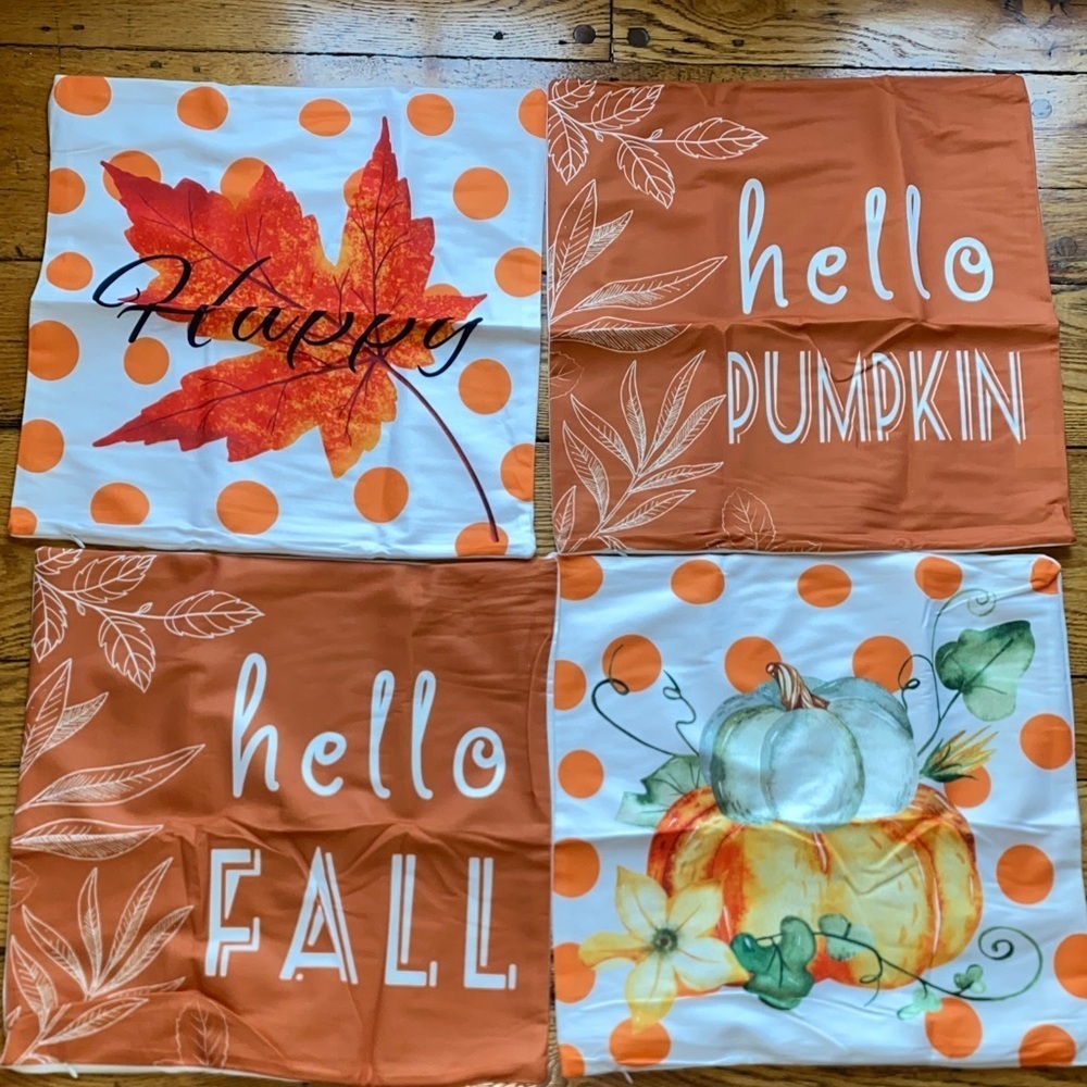 Autumn Themed Pillow Covers Set set of 4 Never used
